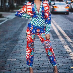 Multi Color Pants Suit